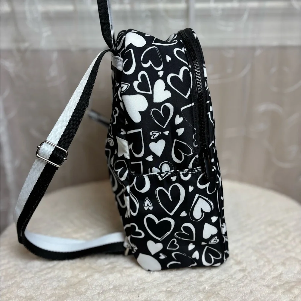 Brighton Endless Love Backpack Black/White Hearts
